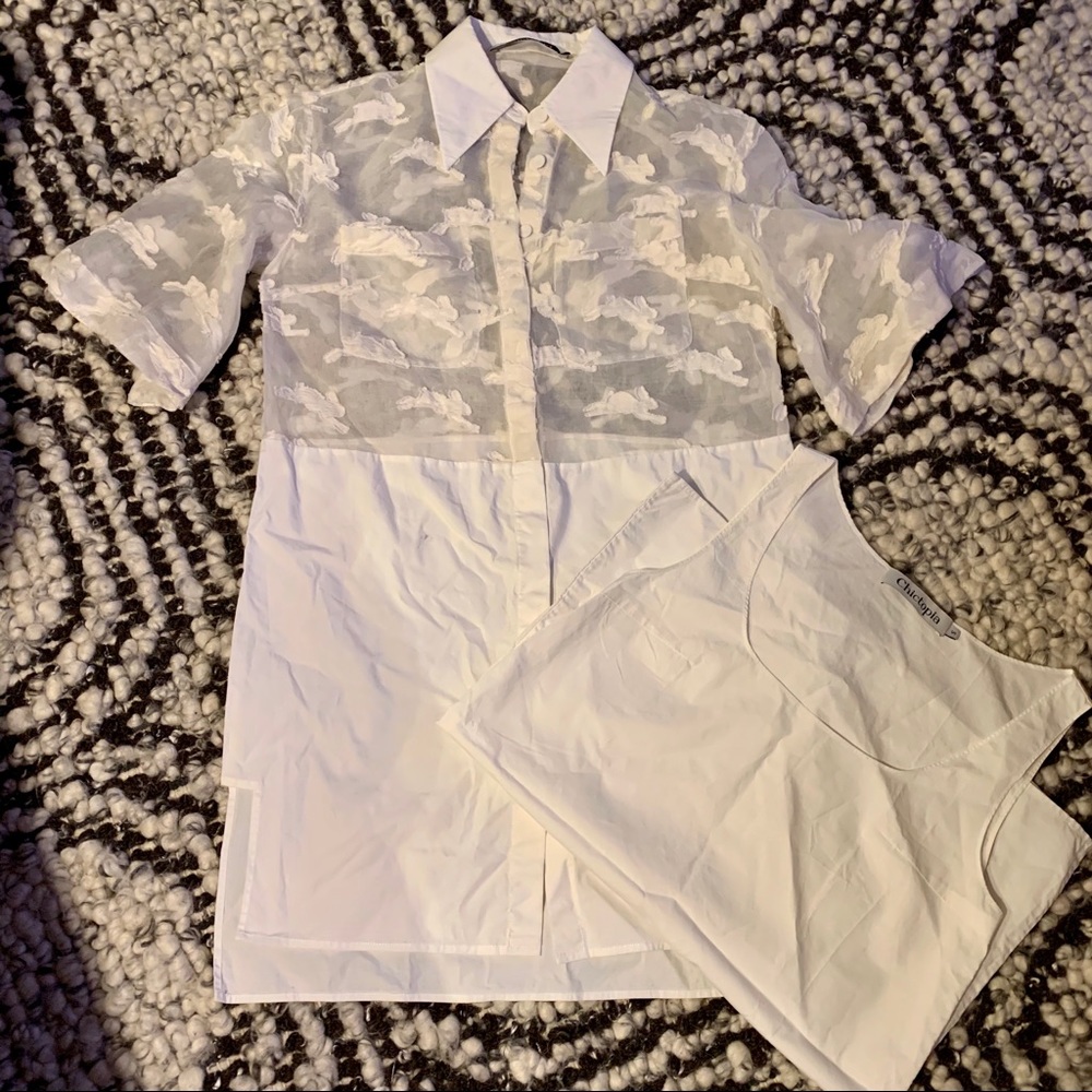 Chictopia bunny pattern shirt dress size S